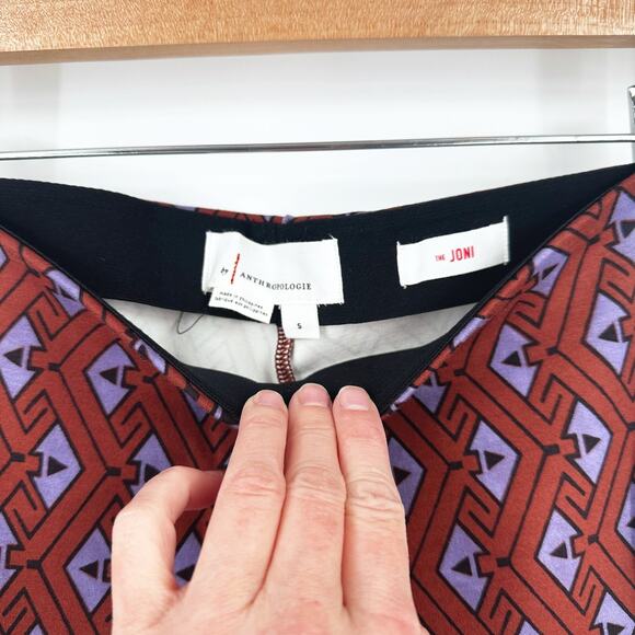 Anthropologie The Joni Flare Pants Small Ponte Knit Pull On Retro Geometric Boho - Picture 5 of 11